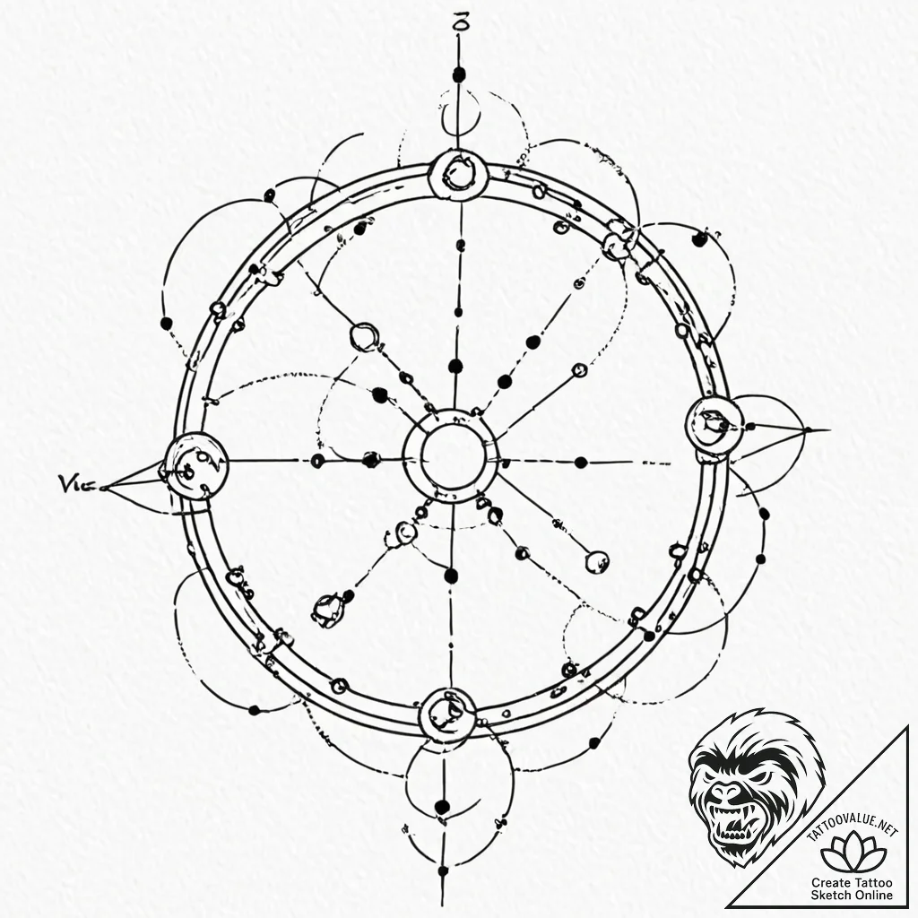 Tattoo sketch a zodiac constellation formed b... - tattoo sketch (№1752773344_0, 17.07.2025 17:29) — tattoovalue.net
