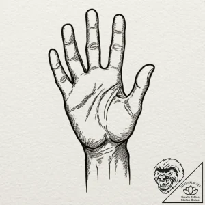 A linework tattoo of the iron fist glowing ha… – tattoo sketch (№1752773589_0, 17.07.2025 17:33) — tattoovalue.net