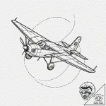 Airplane, concept art for tattoo, on a clean… – tattoo sketch (№1752777420_0, 17.07.2025 18:37) — tattoovalue.net