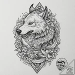 Tattoo design: a wolf and a bear, sacred anim… – tattoo sketch (№1752777827_0, 17.07.2025 18:43) — tattoovalue.net