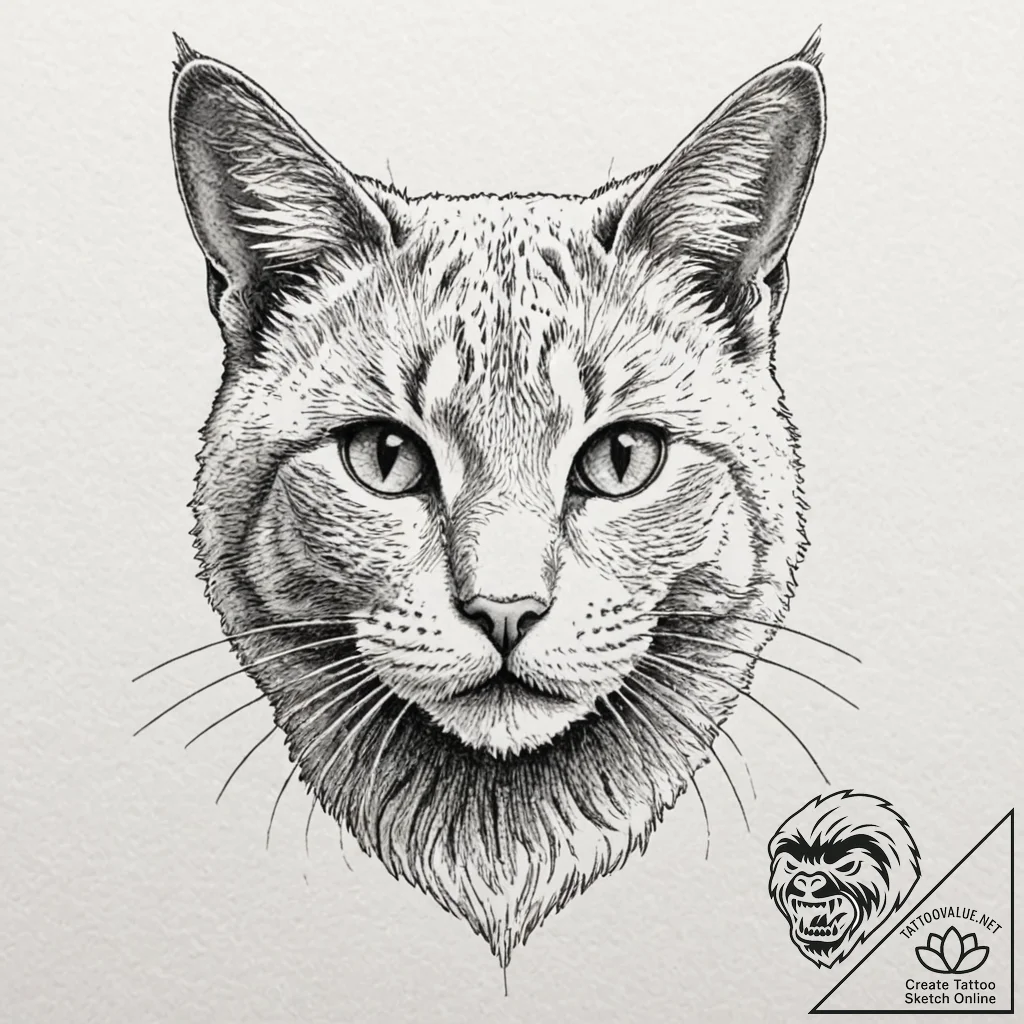 A close-up of a cat's whiskers., tattoo sketc... - tattoo sketch (№1752777905_0, 17.07.2025 18:45) — tattoovalue.net