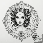 A neo-traditional tattoo of ofelia from pan’s… – tattoo sketch (№1752778621_0, 17.07.2025 18:57) — tattoovalue.net
