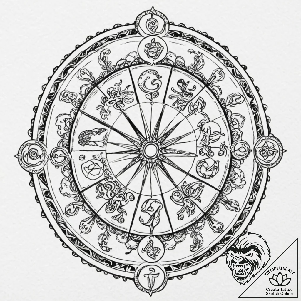 Tattoo sketch a stylized representation of th... - tattoo sketch (№1752778857_0, 17.07.2025 19:00) — tattoovalue.net