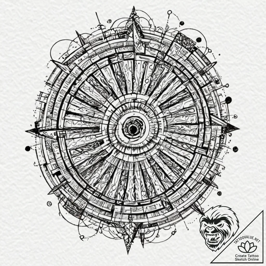 Tattoo design an abstract pattern of overlapp... - tattoo sketch (№1752779176_0, 17.07.2025 19:06) — tattoovalue.net