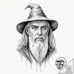 A neo-traditional portrait of merlin the wiza… – tattoo sketch (№1752780146_0, 17.07.2025 19:22) — tattoovalue.net
