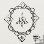 Tattoo sketch a chain of interconnected symbo… – tattoo sketch (№1752781015_0, 17.07.2025 19:36) — tattoovalue.net