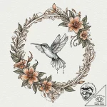 Tattoo design a graceful humming-bird hoverin… – tattoo sketch (№1752781094_0, 17.07.2025 19:38) — tattoovalue.net