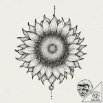 Tattoo design: a stylized sun symbol (like th… – tattoo sketch (№1752781331_0, 17.07.2025 19:42) — tattoovalue.net