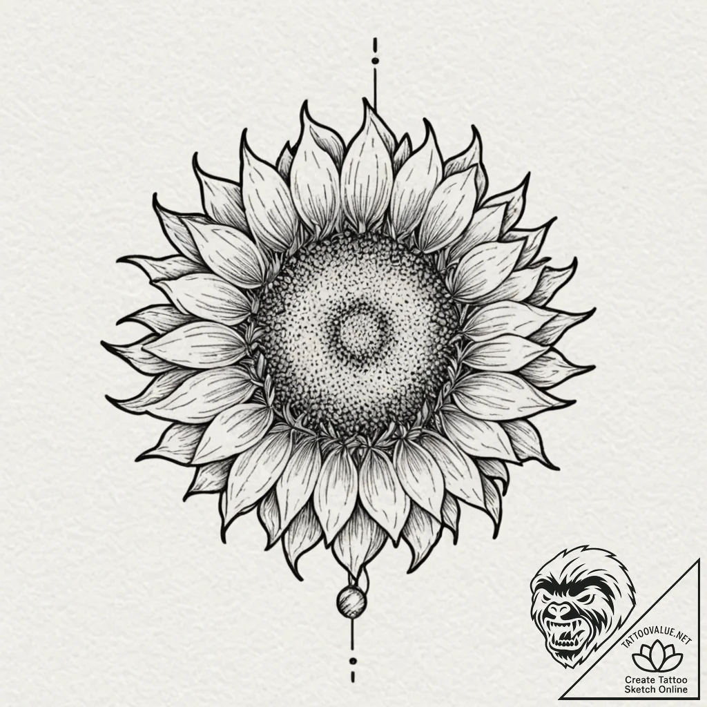 Tattoo design: a stylized sun symbol (like th... - tattoo sketch (№1752781331_0, 17.07.2025 19:42) — tattoovalue.net