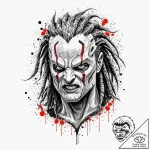 Trash polka sketch of the predator’s unmasked… – tattoo sketch (№1752781568_0, 17.07.2025 19:46) — tattoovalue.net