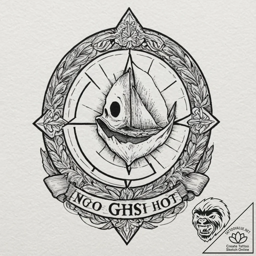 A minimalist tattoo of the "no-ghost" logo,,... - tattoo sketch (№1752782289_0, 17.07.2025 19:58) — tattoovalue.net