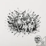 A sketch of the “dags” (dogs) from snatch, ch… – tattoo sketch (№1752782368_0, 17.07.2025 19:59) — tattoovalue.net