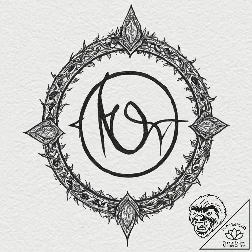 A linework design of the elvish script for "f... - tattoo sketch (№1752783163_0, 17.07.2025 20:12) — tattoovalue.net