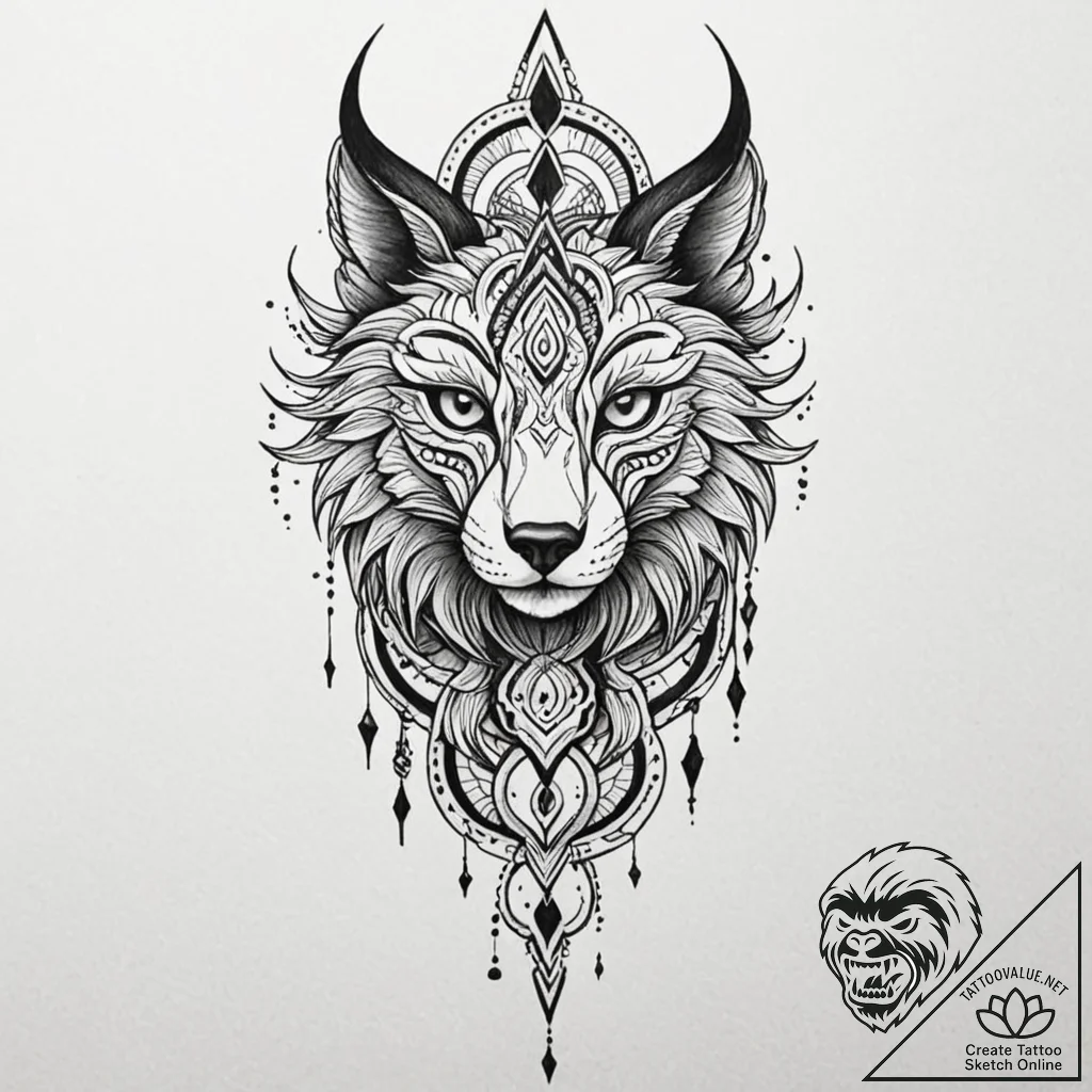 Tattoo design a family's unique "spirit anima... - tattoo sketch (№1752783721_0, 17.07.2025 20:22) — tattoovalue.net