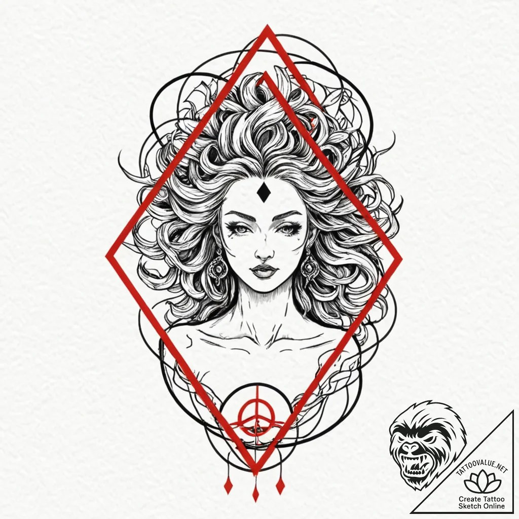 Fortune (goddess/symbol), tattoo line art, on... - tattoo sketch (№1752783881_0, 17.07.2025 20:24) — tattoovalue.net