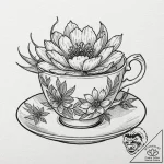 Tattoo sketch a small, elegant teacup with a… – tattoo sketch (№1752784203_0, 17.07.2025 20:30) — tattoovalue.net