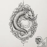Tattoo sketch a glowing data stream forming a… – tattoo sketch (№1752784602_0, 17.07.2025 20:36) — tattoovalue.net
