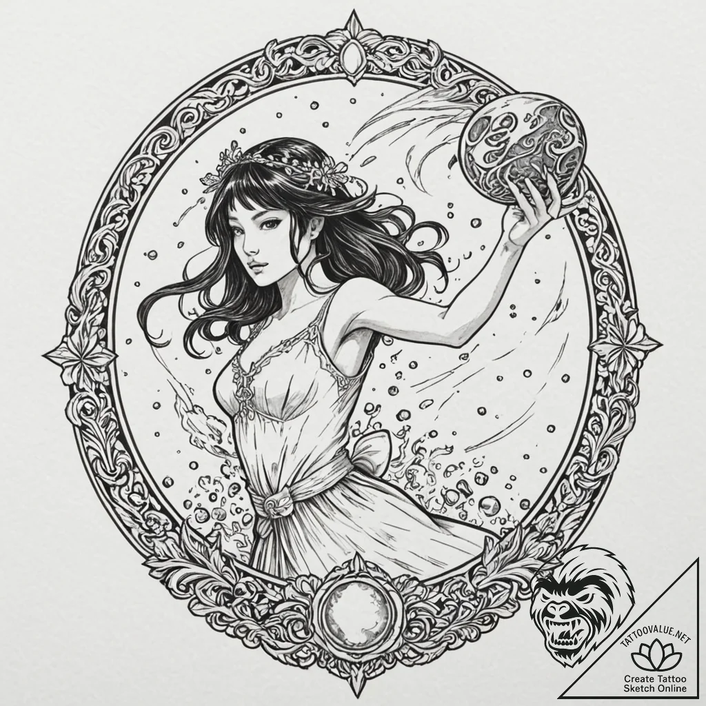 A graphic novel panel of the bride fighting g... - tattoo sketch (№1752784682_0, 17.07.2025 20:38) — tattoovalue.net