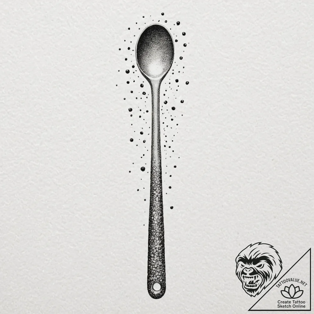Tattoo sketch a small, rustic wooden spoon or... - tattoo sketch (№1752784842_0, 17.07.2025 20:40) — tattoovalue.net