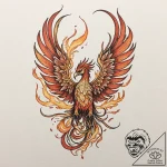 Tattoo design a phoenix rising from abstract… – tattoo sketch (№1752784921_0, 17.07.2025 20:42) — tattoovalue.net