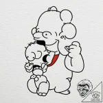 A trash polka tattoo of homer simpson strangl… – tattoo sketch (№1752785716_0, 17.07.2025 20:55) — tattoovalue.net