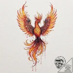 A neo-traditional tattoo of a phoenix (fawkes… – tattoo sketch (№1752785872_0, 17.07.2025 20:57) — tattoovalue.net