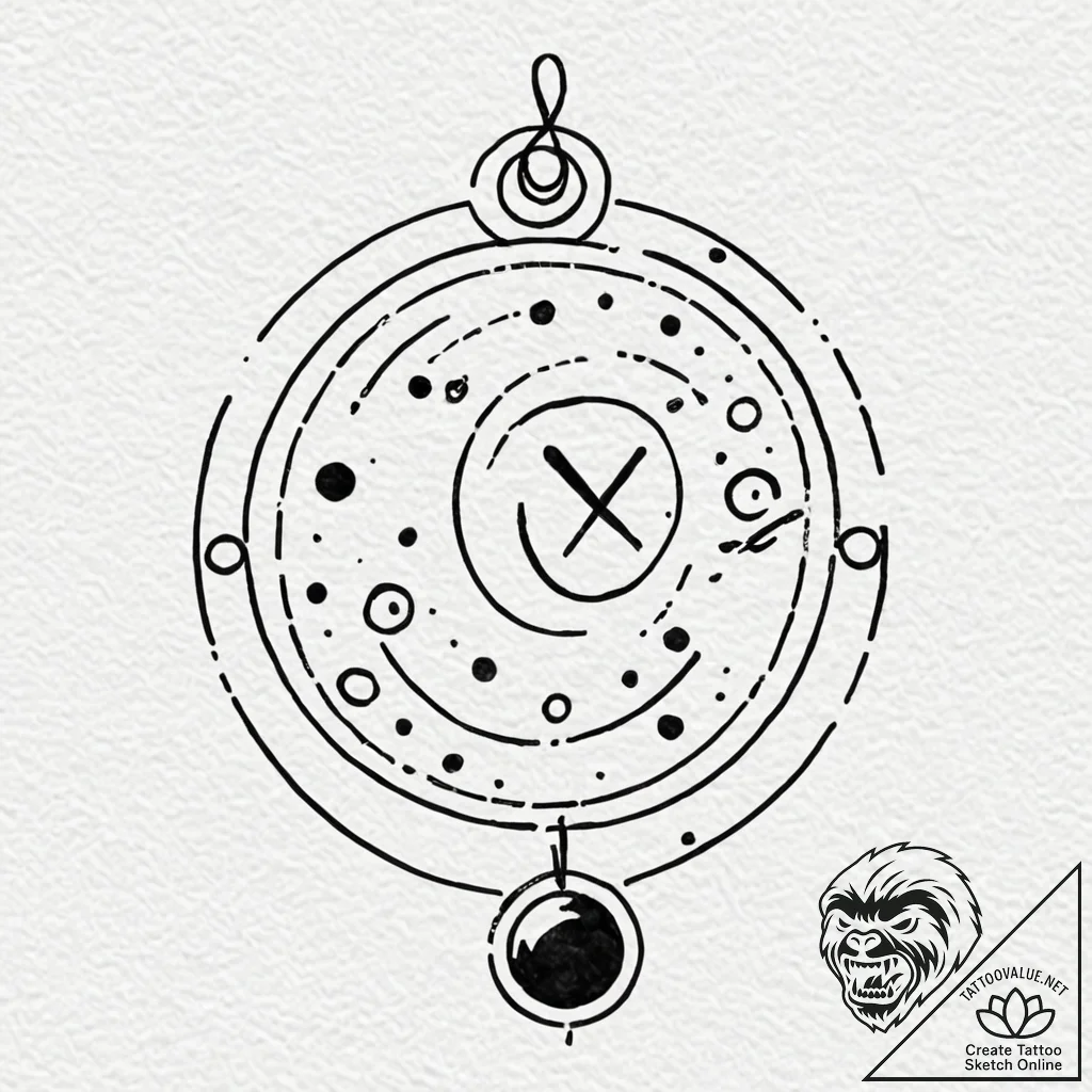 Tattoo design a minimalist zodiac symbol with... - tattoo sketch (№1752786831_0, 17.07.2025 21:13) — tattoovalue.net