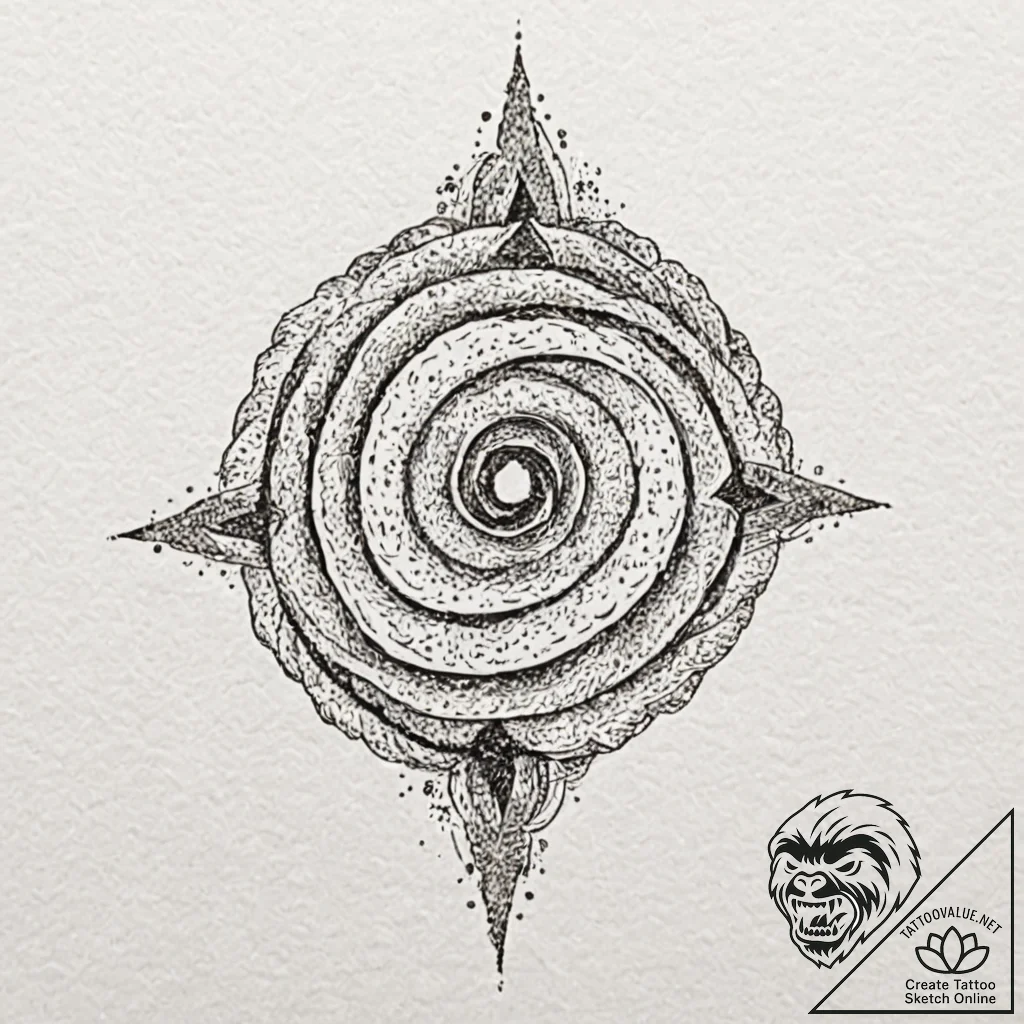 Tattoo design a tiny, abstract galaxy swirl o... - tattoo sketch (№1752786988_0, 17.07.2025 21:16) — tattoovalue.net