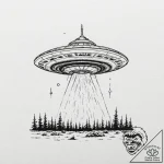 A sketch of the ufo from fargo season 2,, ink… – tattoo sketch (№1752787627_0, 17.07.2025 21:27) — tattoovalue.net