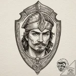 Tattoo sketch a close-up of a warrior’s worn,… – tattoo sketch (№1752787786_0, 17.07.2025 21:29) — tattoovalue.net