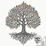 Tattoo design a strong, rooted tree, symboliz… – tattoo sketch (№1752788276_0, 17.07.2025 21:37) — tattoovalue.net