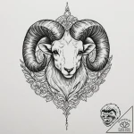 Tattoo sketch an aries ram’s horn subtly curv… – tattoo sketch (№1752788514_0, 17.07.2025 21:41) — tattoovalue.net