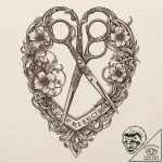 Scissors, ink illustration for tattoo, on a c… – tattoo sketch (№1752789147_0, 17.07.2025 21:52) — tattoovalue.net
