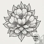 Tattoo design a blossoming flower turning int… – tattoo sketch (№1752789386_0, 17.07.2025 21:56) — tattoovalue.net