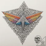 Paper airplane, tattoo line art, ornamental t… – tattoo sketch (№1752789545_0, 17.07.2025 21:59) — tattoovalue.net