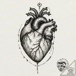 Tattoo sketch a realistic anatomical heart wi… – tattoo sketch (№1752790110_0, 17.07.2025 22:08) — tattoovalue.net