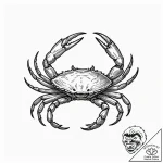 Tattoo design a cancer crab, with a small cha… – tattoo sketch (№1752790190_0, 17.07.2025 22:09) — tattoovalue.net