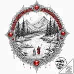 Tattoo design: a mystical scene of veles guid… – tattoo sketch (№1752790269_0, 17.07.2025 22:11) — tattoovalue.net