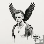 A graphic novel portrait of the main characte… – tattoo sketch (№1752790508_0, 17.07.2025 22:15) — tattoovalue.net