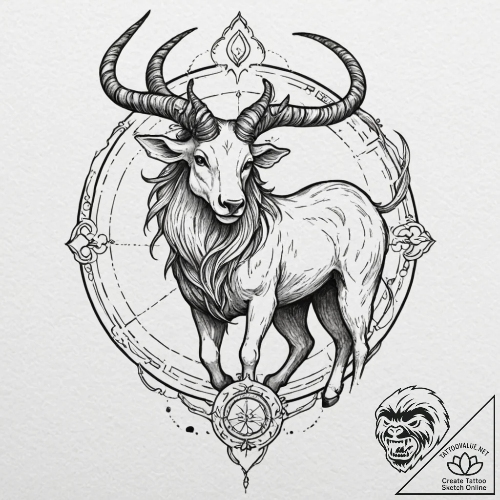 Tattoo design a zodiac animal transforming in... - tattoo sketch (№1752790589_0, 17.07.2025 22:16) — tattoovalue.net