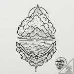 Tattoo sketch a tiny pixelated cloud linework… – tattoo sketch (№1752791065_0, 17.07.2025 22:24) — tattoovalue.net