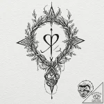 127. tattoo design: a “rod” rune with intertw… – tattoo sketch (№1752791943_0, 17.07.2025 22:39) — tattoovalue.net