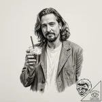 A neo-traditional tattoo of the dude from the… – tattoo sketch (№1752792338_0, 17.07.2025 22:45) — tattoovalue.net