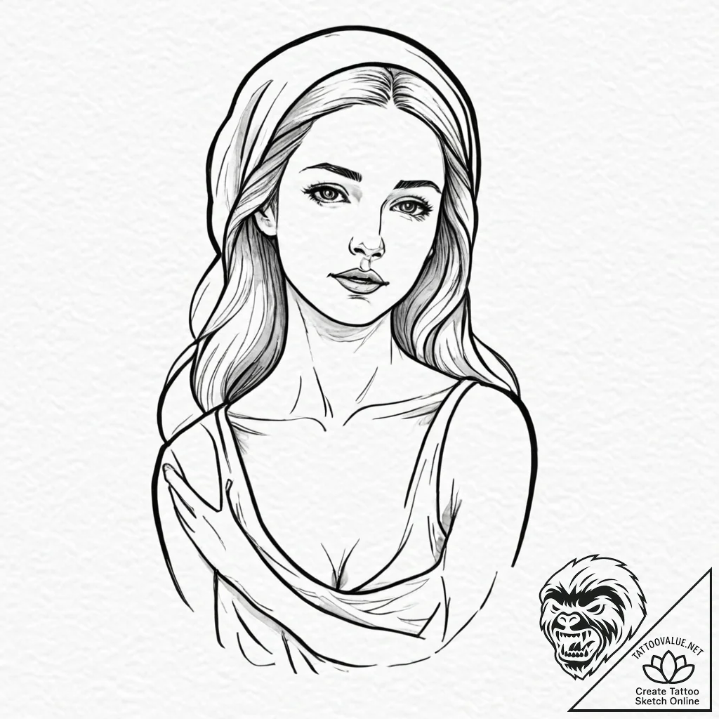 A watercolor sketch of the "like a virgin" mo... - tattoo sketch (№1752792735_0, 17.07.2025 22:52) — tattoovalue.net