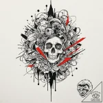Engraving, tattoo sketch design, on a clean w… – tattoo sketch (№1752792974_0, 17.07.2025 22:56) — tattoovalue.net