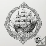 A watercolor tattoo of the going merry ship f… – tattoo sketch (№1752794566_0, 17.07.2025 23:22) — tattoovalue.net
