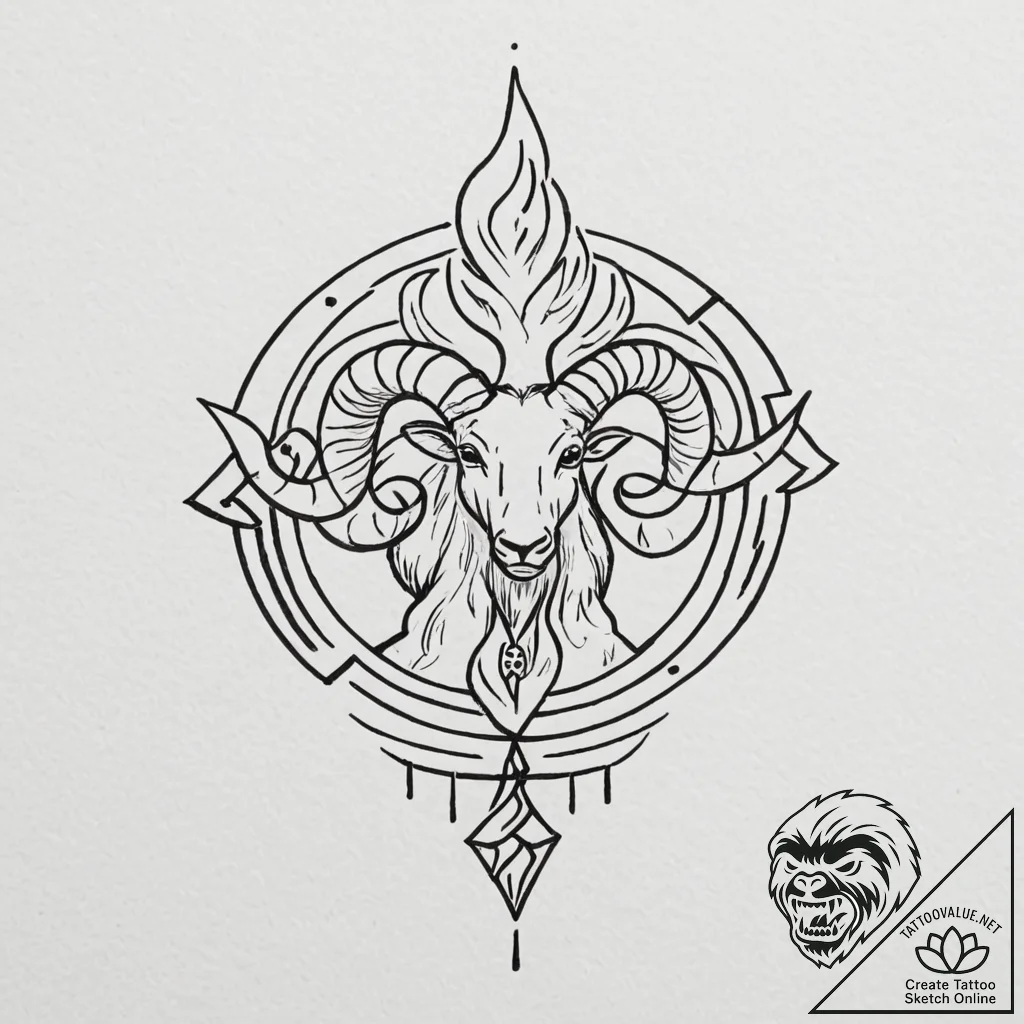Tattoo sketch a zodiac glyph made of a specif... - tattoo sketch (№1752794722_0, 17.07.2025 23:25) — tattoovalue.net