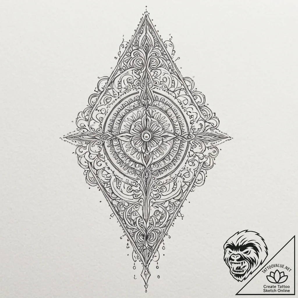 Spear, ink illustration for tattoo, on a clea... - tattoo sketch (№1752794883_0, 17.07.2025 23:28) — tattoovalue.net