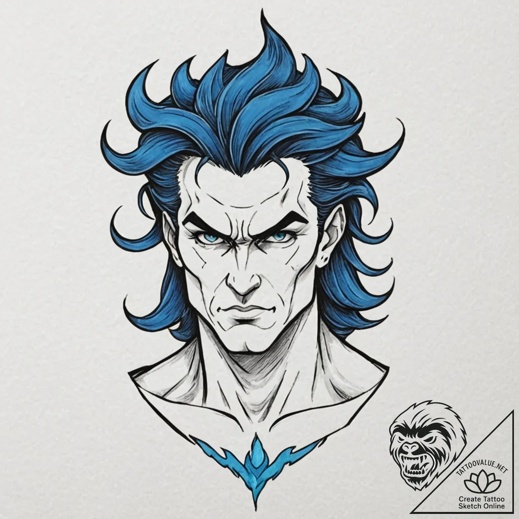 A neo-traditional portrait of hades from herc... - tattoo sketch (№1752795756_0, 17.07.2025 23:42) — tattoovalue.net