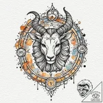Tattoo sketch a single zodiac glyph with a vi… – tattoo sketch (№1752795993_0, 17.07.2025 23:46) — tattoovalue.net